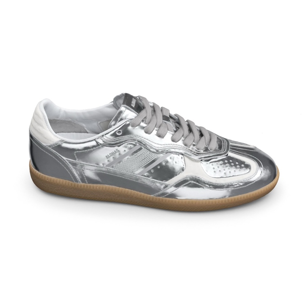 ALOHAS Metallic Silver Low-Top Sneakers